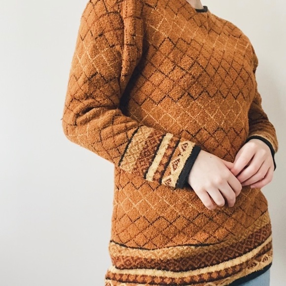 Vintage Sweaters - Lecomte Vintage Made In Italy Patterned Sweater